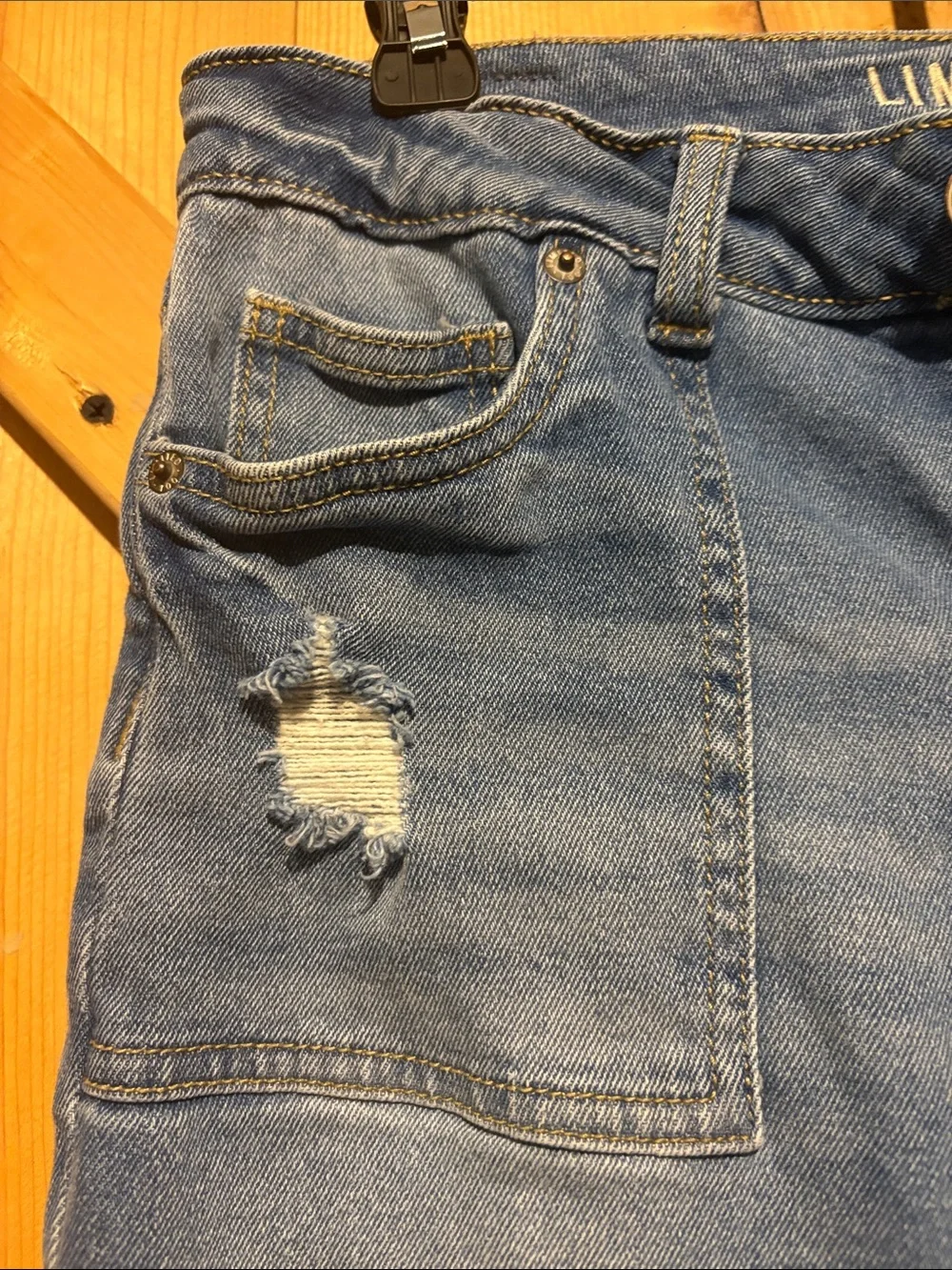 Limited Too Blue Patchwork Wide-Leg Jeans with Embroidered Patches